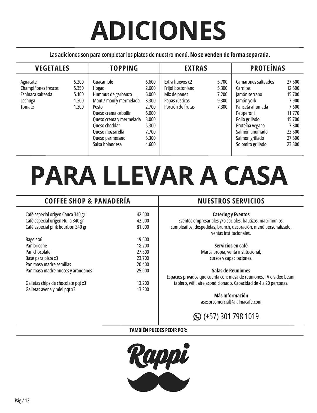 Carta Restaurante Al Alma