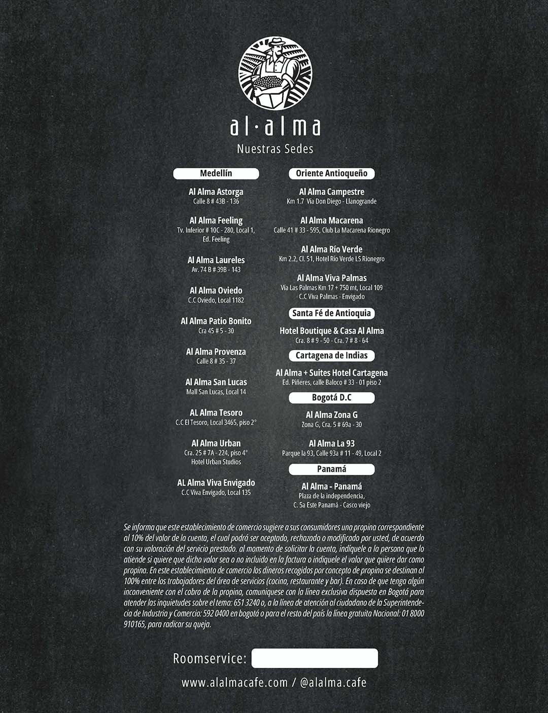 Carta Restaurante Al Alma