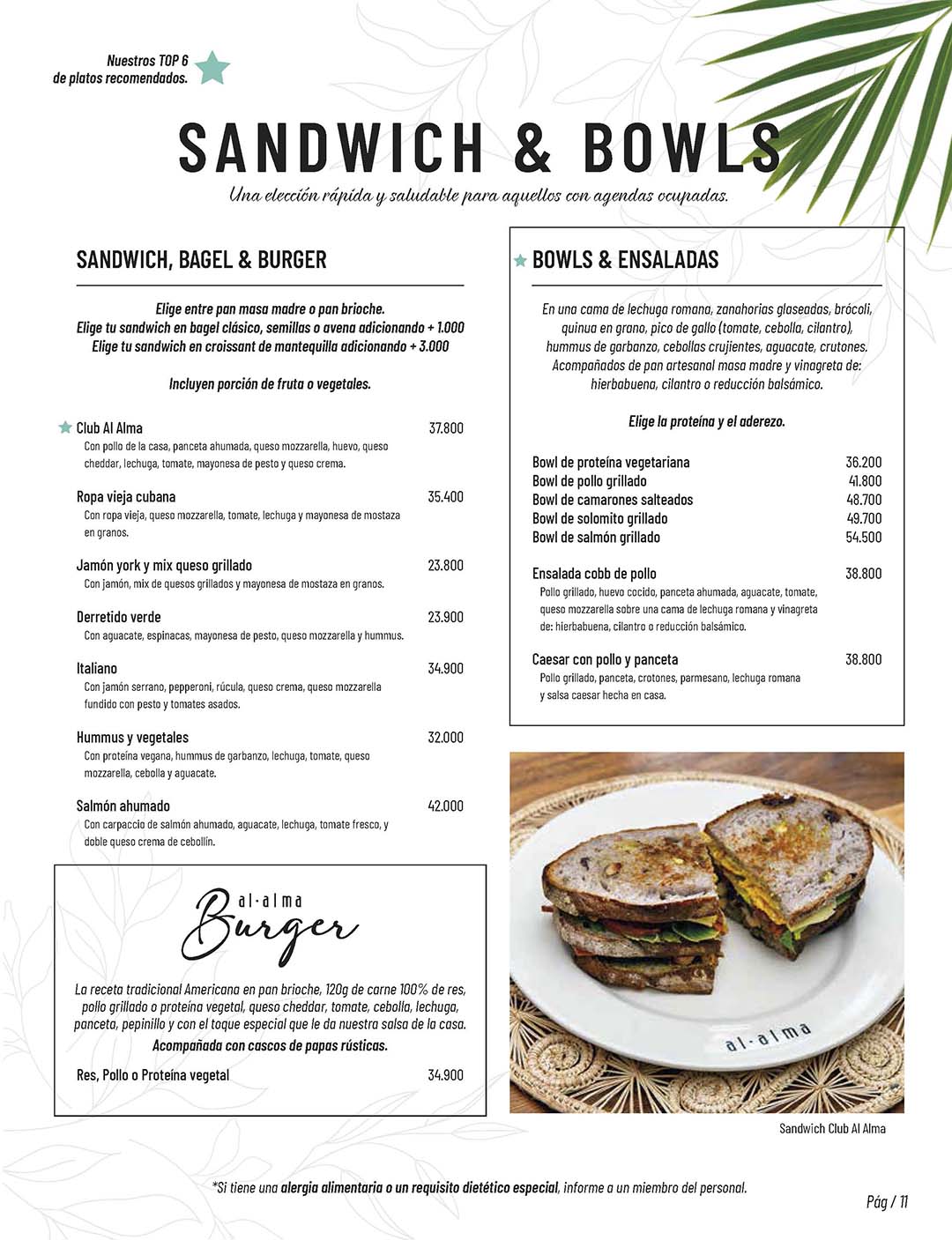 Carta Restaurante Al Alma