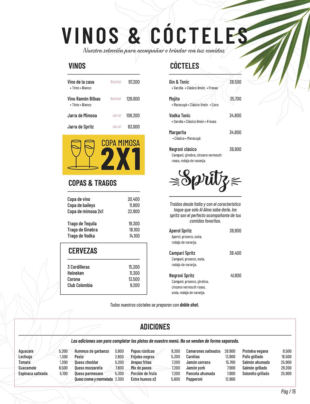 Carta Restaurante Al Alma