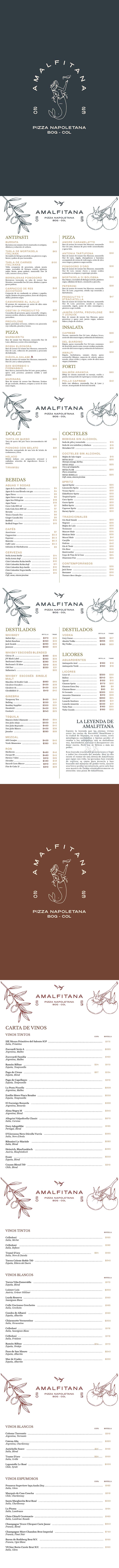 Carta Restaurante Amalfitana