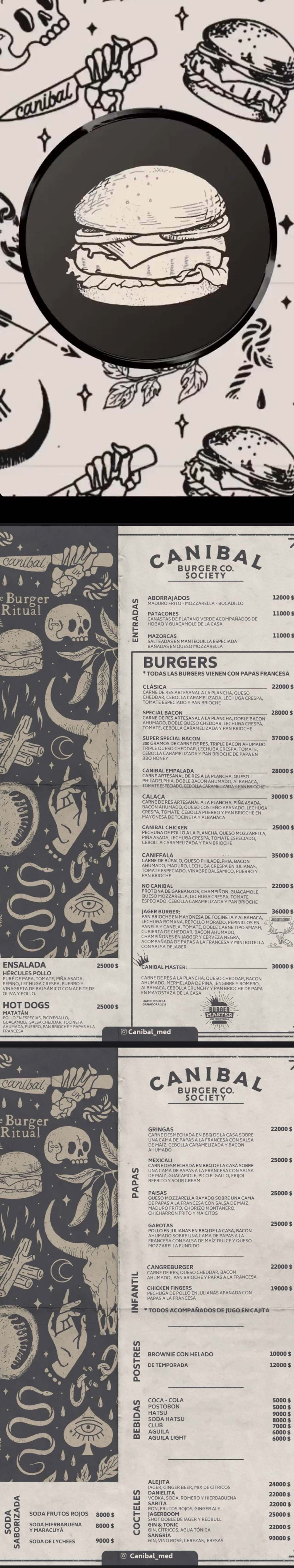 Carta Restaurante Canibal