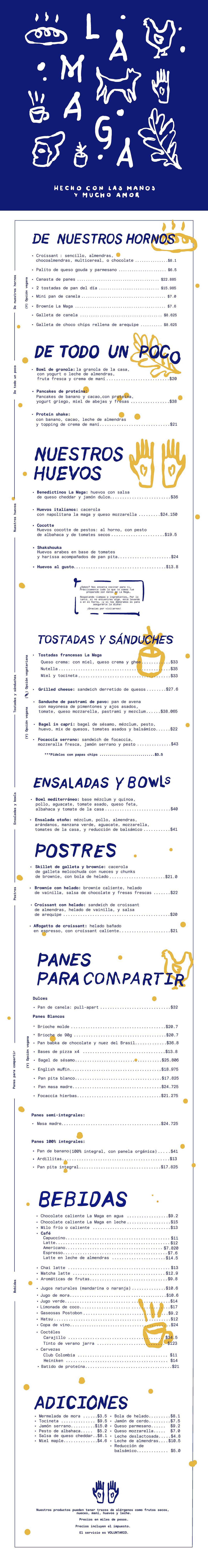 Carta Restaurante La Maga