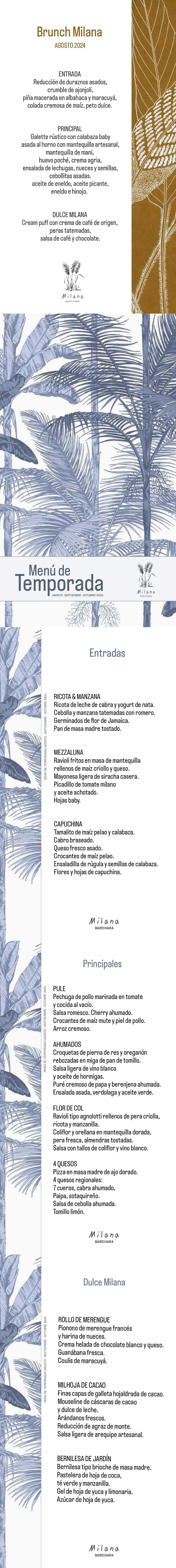 Carta Restaurante Milana