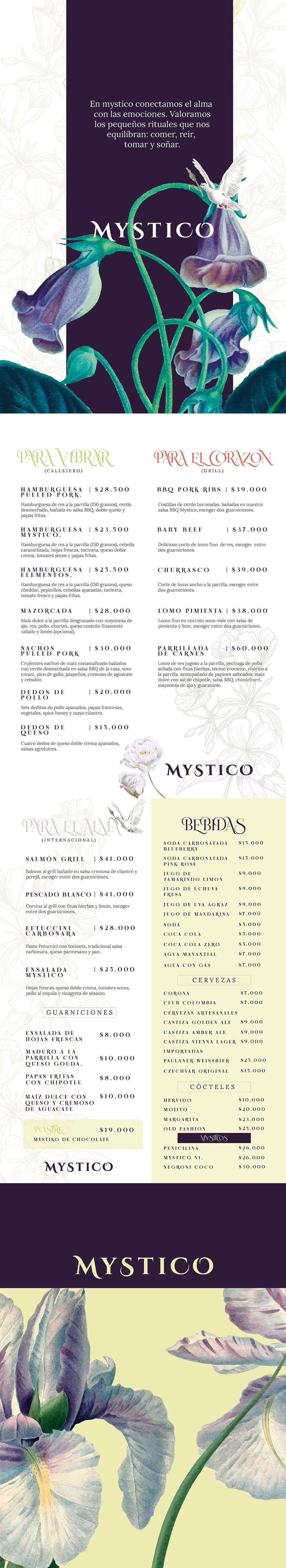 Carta Restaurante Mystico