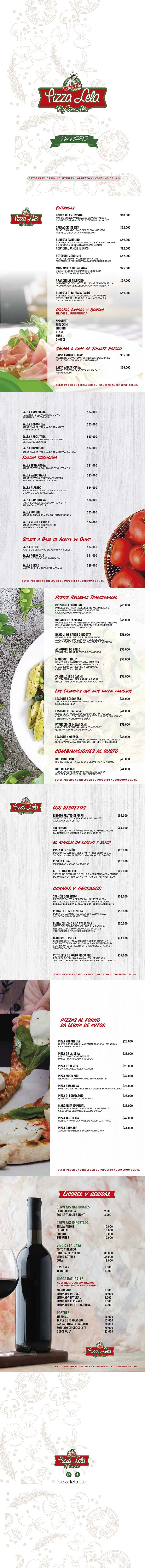 Carta Restaurante Nena Lela