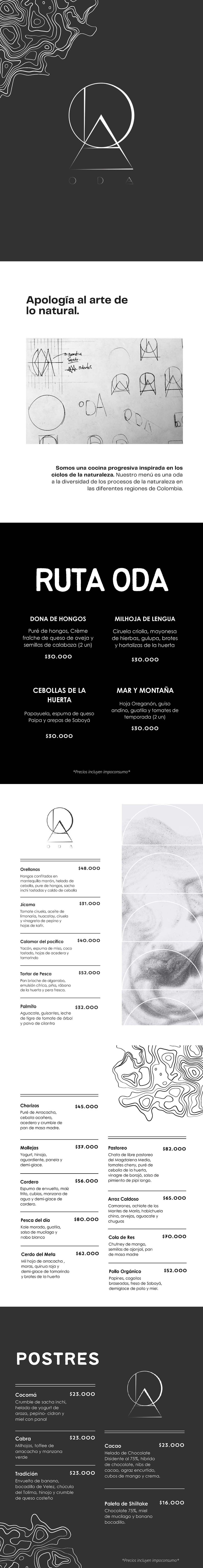 Carta Restaurante Oda