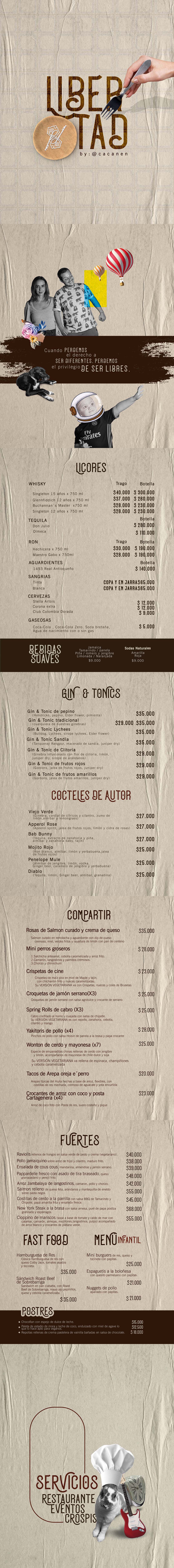 Carta Restaurante Penelope Casa Gastronómica