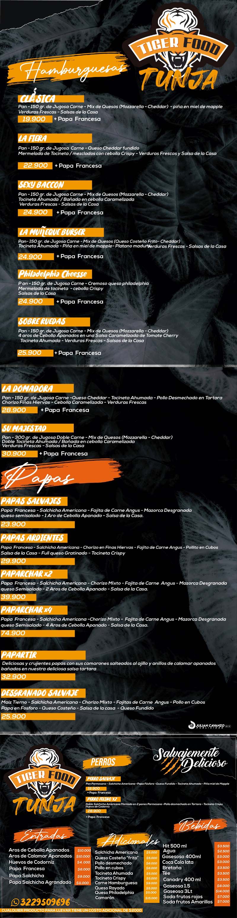 Carta Restaurante Tiger Food