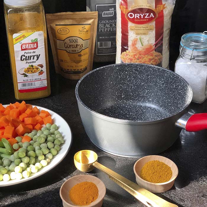 Receta: Arroz con Vegetales y Cúrcuma